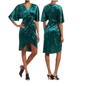 The Vanity Room NWT Nordstrom’s Crushed Velvet Faux Wrap Dress Size XS